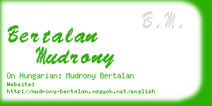 bertalan mudrony business card